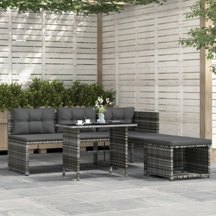Ivy Bronx Patio Furniture Set 4 Piece Outdoor Sofa with Coffee Table
